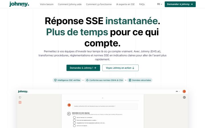 Aperçu du site de Johnny