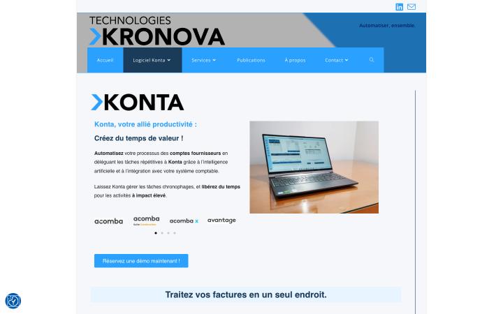 Aperçu du site de Konta